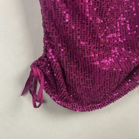 Wild Fable Size Medium Sleeveless Sequin Ruched Side Bodycon Dress Purple - Picture 3 of 8